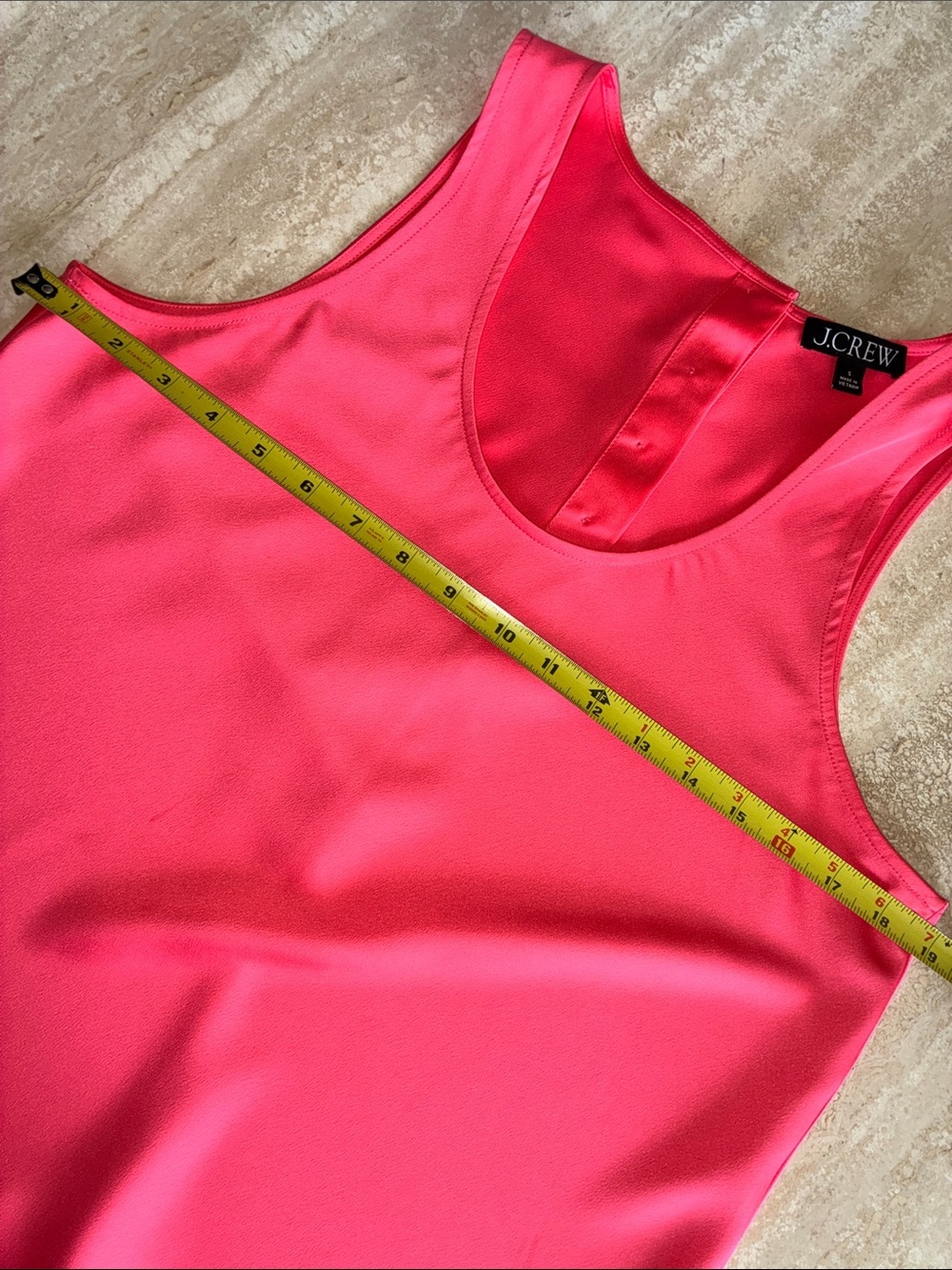J. Crew Top Women's S, Bright Pink Scoop Neck Sleeveless. Gold back buttons. EUC - Picture 10 of 14